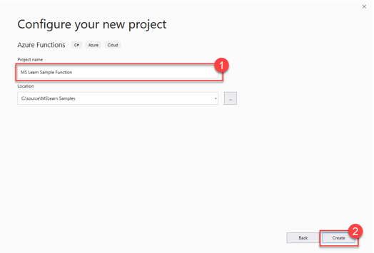 Screenshot of project name under configure your new project.