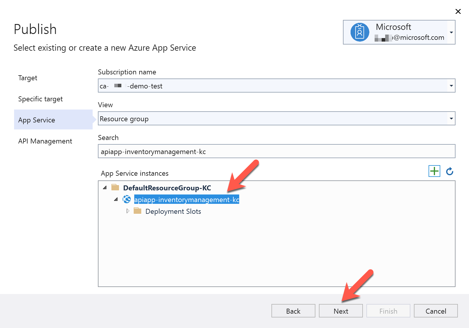 Publish to Azure App Service in Visual Studio.