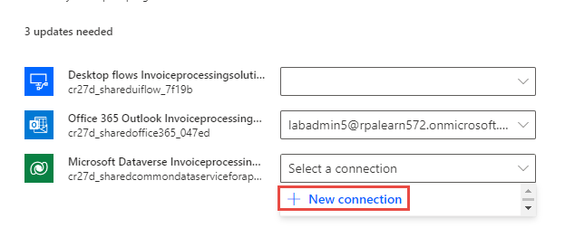 Screenshot of the New connection option for Microsoft Dataverse.