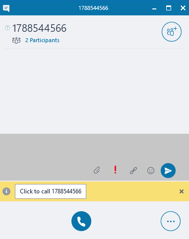 Screenshot showing a Skype window that is now open for calling