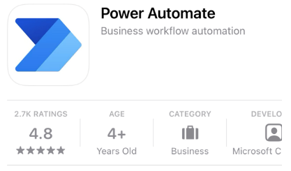 Screenshot of the Power Automate app in the App Store.