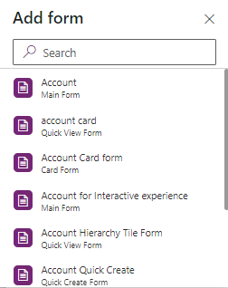 Screenshot of Account main form.