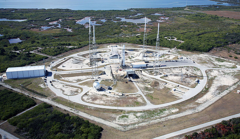 Aerial photo of the Cape Canaveral launch site.
