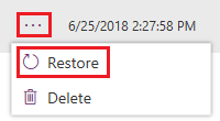 Screenshot of the ellipsis with Restore highlighted.