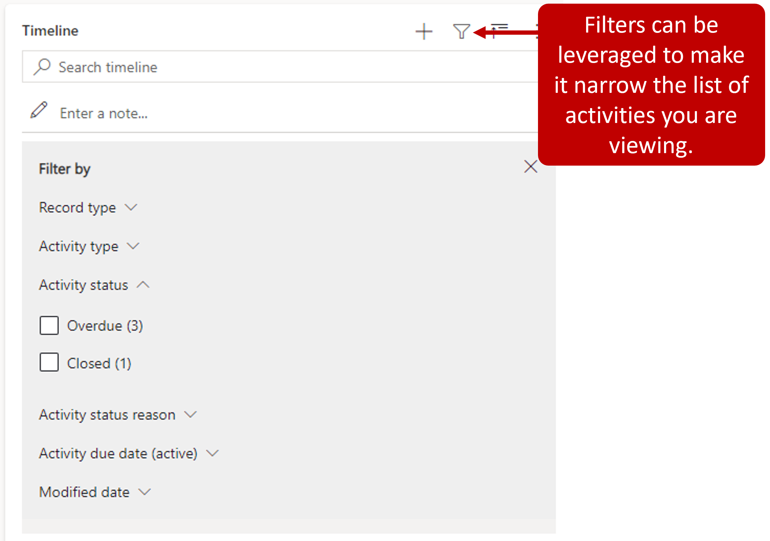 Screenshot of the filter menu.