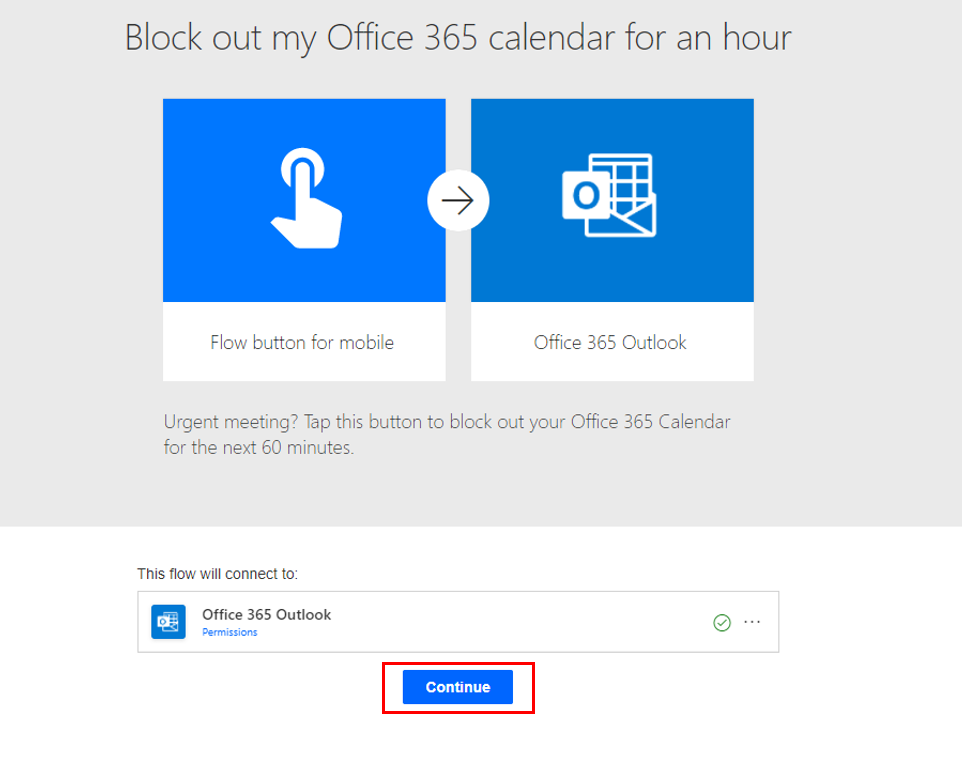 Screenshot of the office 365 outlook connector.