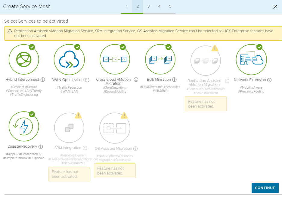 Screenshot of where to review the services enabled for Azure VMware Solution.