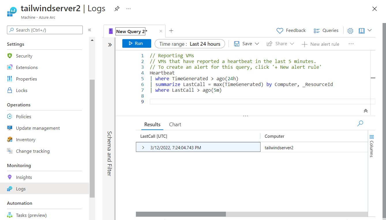 Screenshot of Azure Log Analytics workspace view outlining core components.