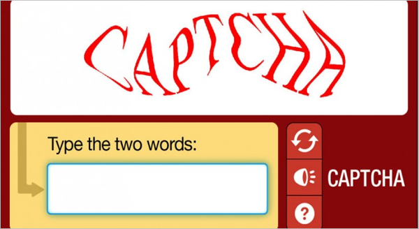 Screenshot depicting a CAPTCHA test.