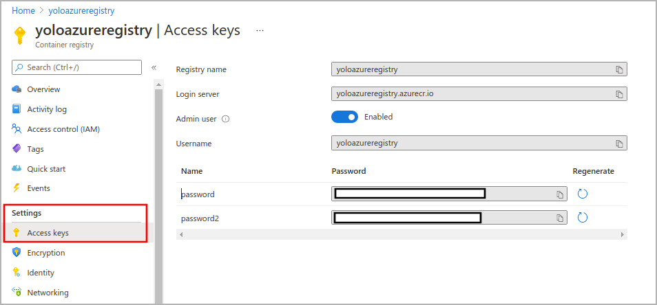 The illustration shows the access keys.