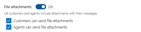 Screenshot of the Enable file attachments feature.