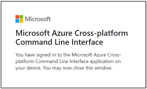 Screenshot of the successful sign-in message.