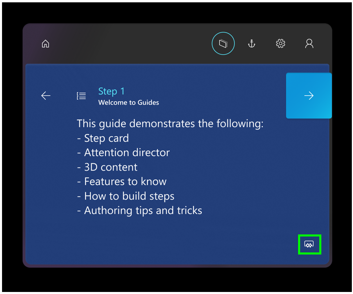 A screenshot of the Power apps button on the step card.