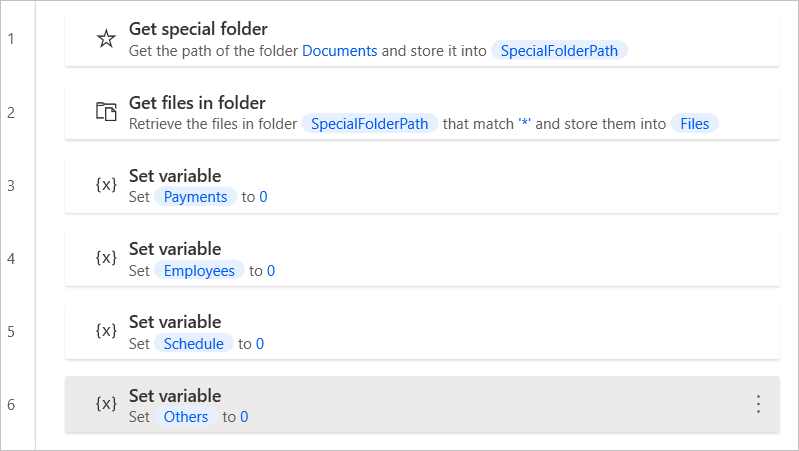 Screenshot of Initializing file counters.