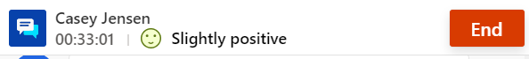 Screenshot of the patient sentiment analysis indicating Slightly positive.