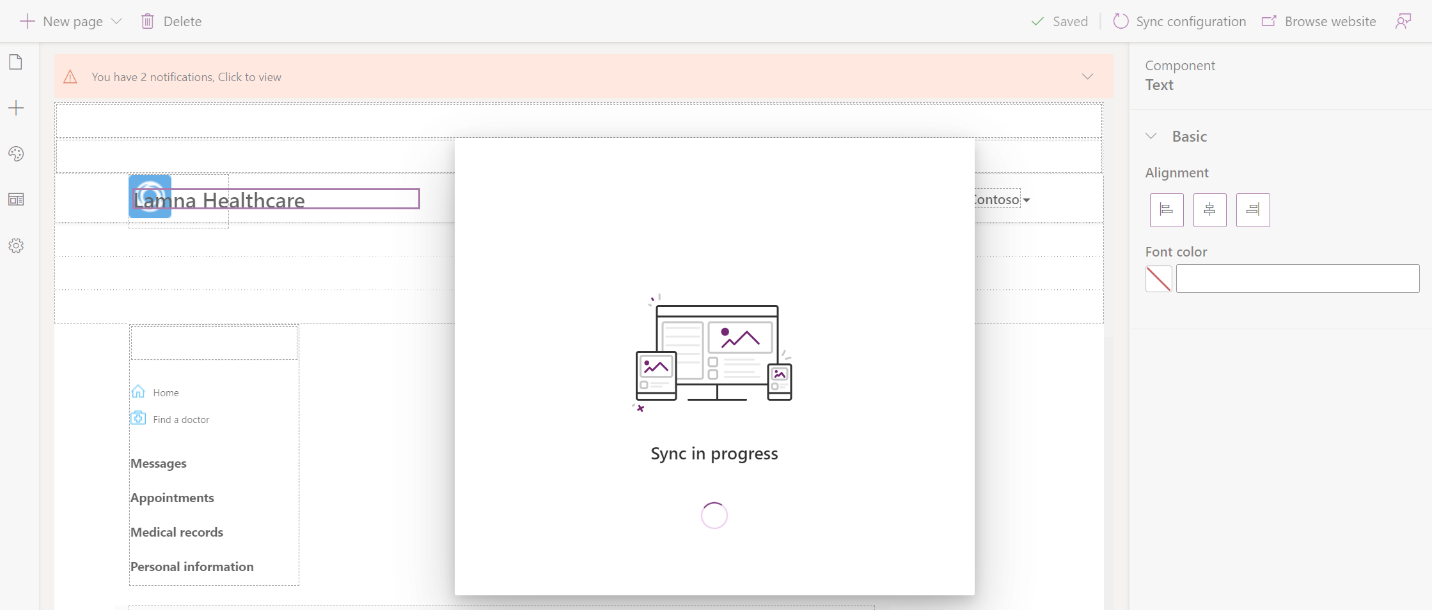 Screenshot of a loading screen with the words Sync in progress showing.