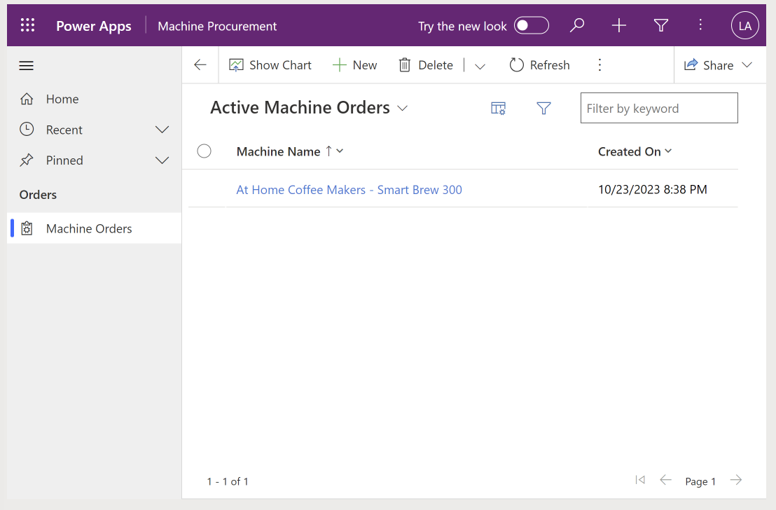Screenshot of the site map with orders and machine orders.
