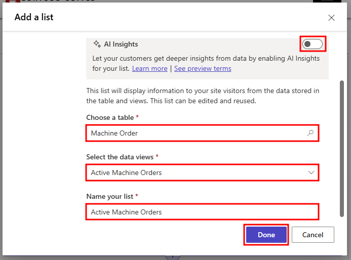 Screenshot of the Set up tab with details filled in.