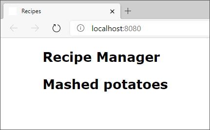 Screenshot of a webpage that displays a recipe title.