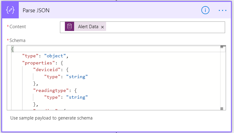 Screenshot of multiple properties that represent each item passed in the JSON.