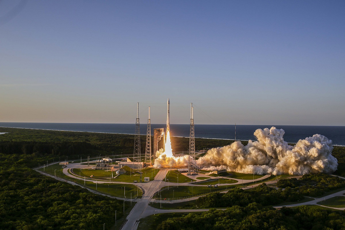 Photo of a rocket launching during the NASA OSIRIS-REx mission.