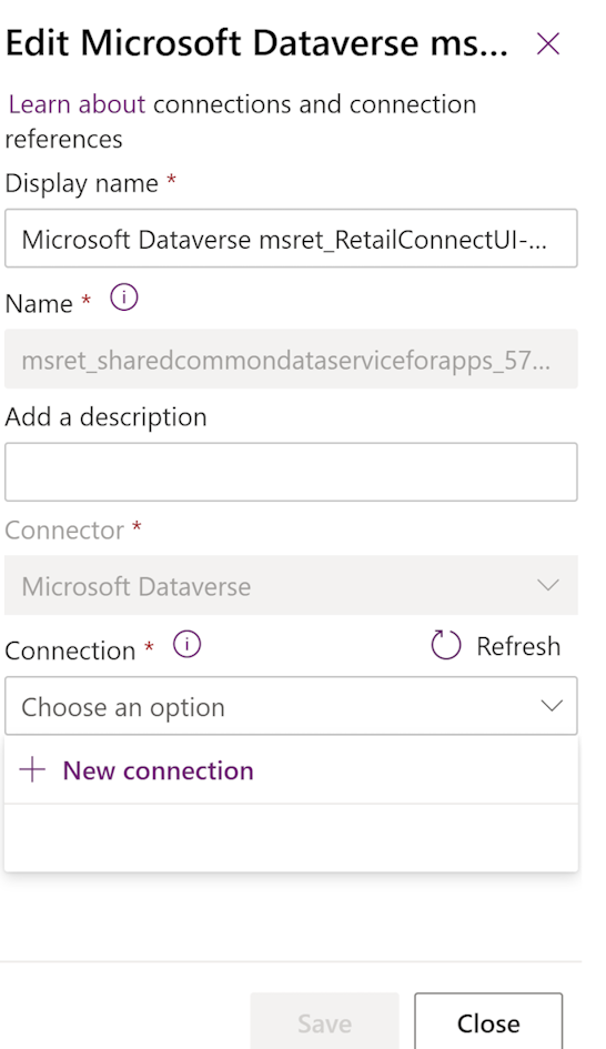 Screenshot of Edit Microsoft Dataverse.
