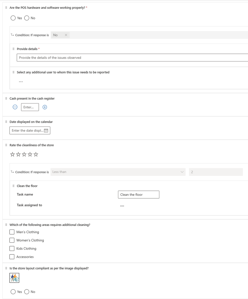 Screenshot of the form template.