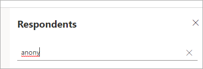 Screenshot of the search field on the Respondents menu in Dynamics 365 Customer Voice.
