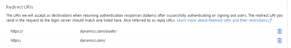 Screenshots of Redirect URLs.