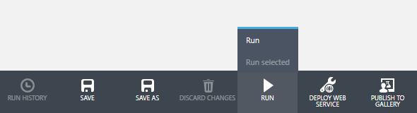 Screenshot of the Run button used to run the model.