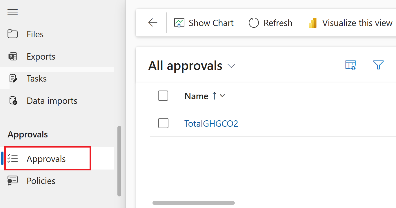 Screenshot of the approval record.