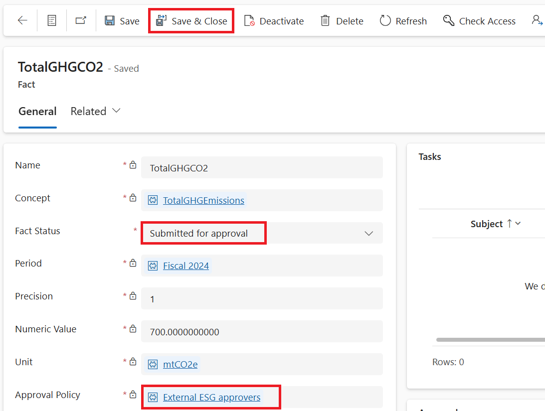 Screenshot of the Total GHGC O2 fact page.