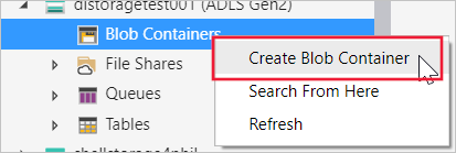 Screenshot that shows the shortcut menu for adding a container.