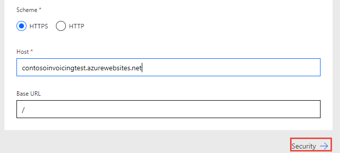 Screenshot of an arrow pointing to the Security tab.