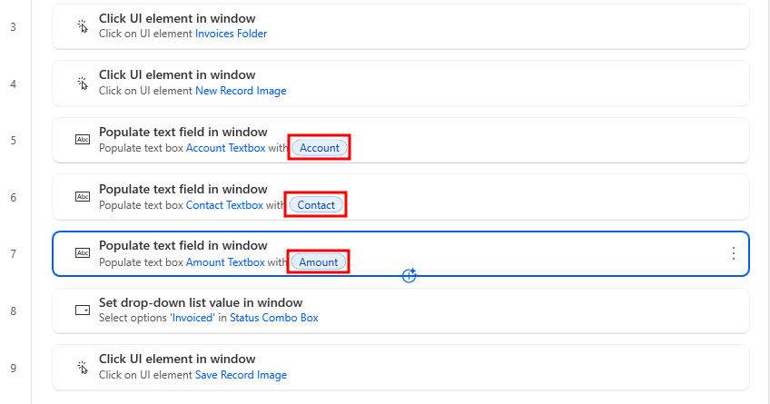 Screenshot showing the edited step values.