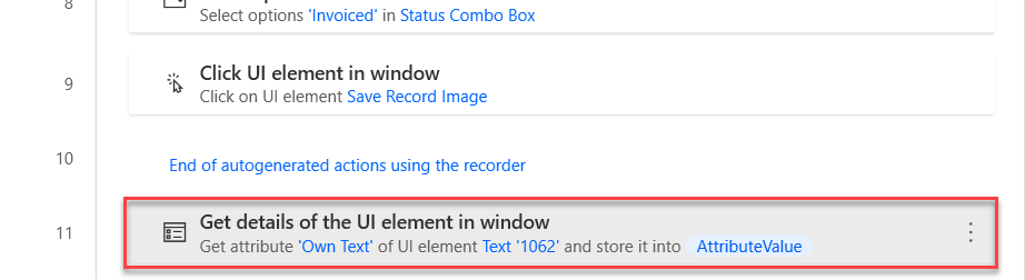 Screenshot showing the newly added step.