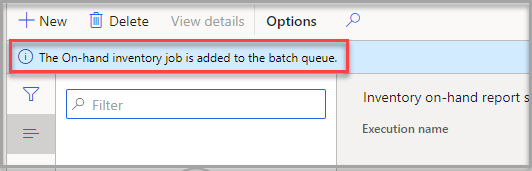 Screenshot showing the batch queue message.