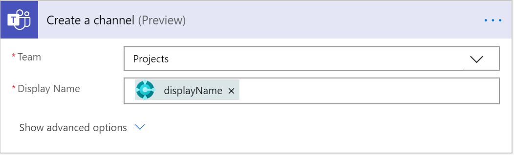 Screenshot of the Create a channel window.