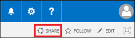 Screenshot of the Share button in SharePoint.