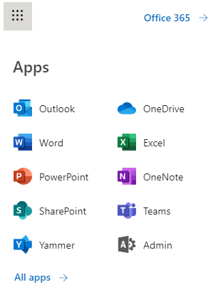 Screenshot of the Microsoft 365 Admin Center.