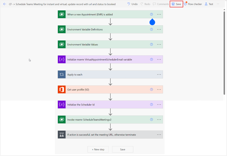 Screenshot of the completed flow in Power Automate.