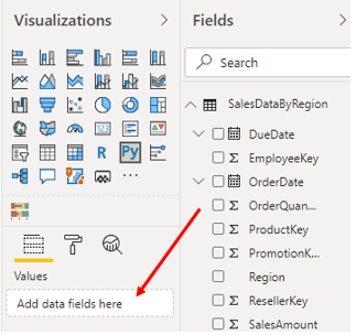 Select fields for R visual