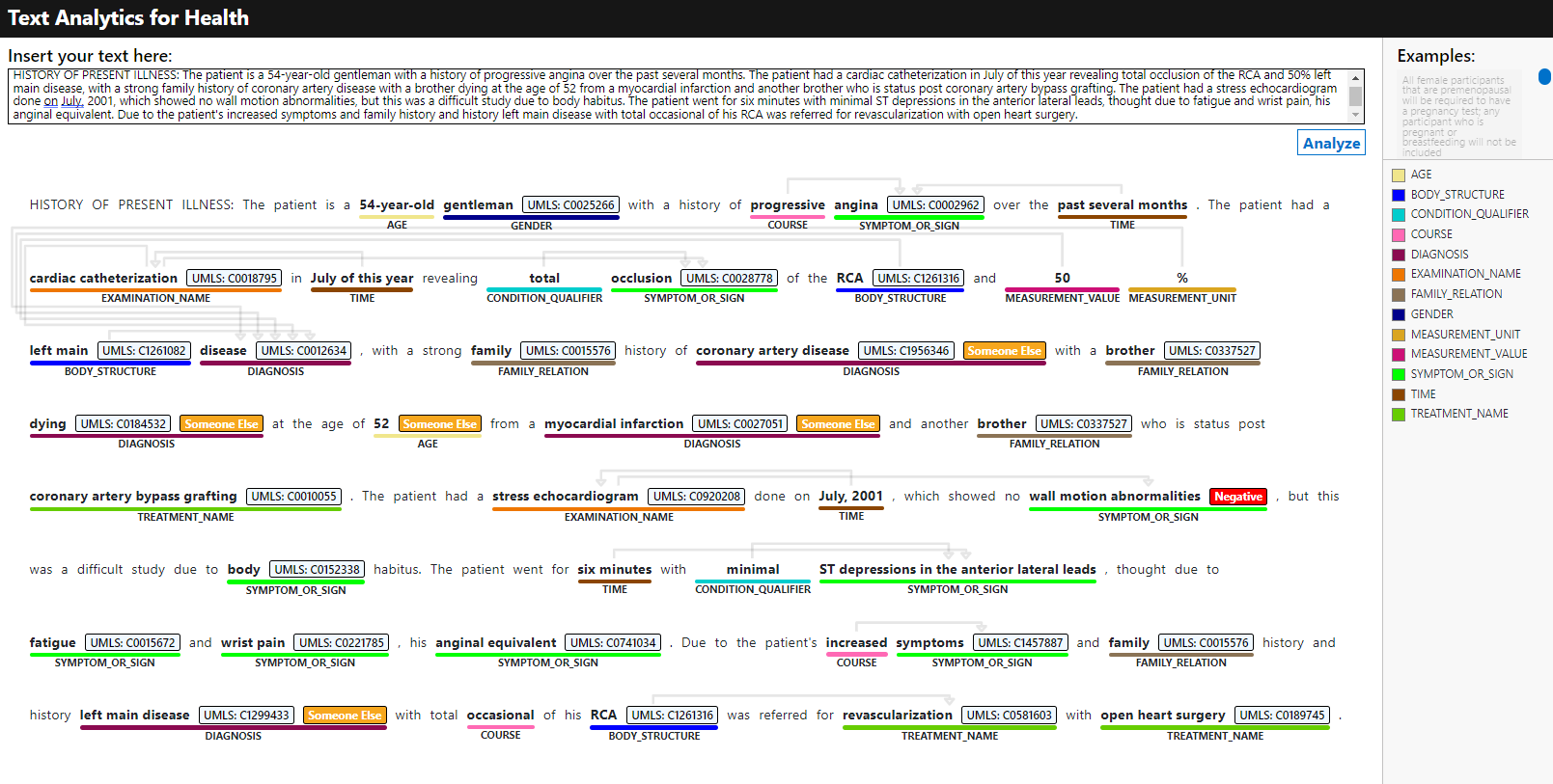 Screenshot showing more complex results.