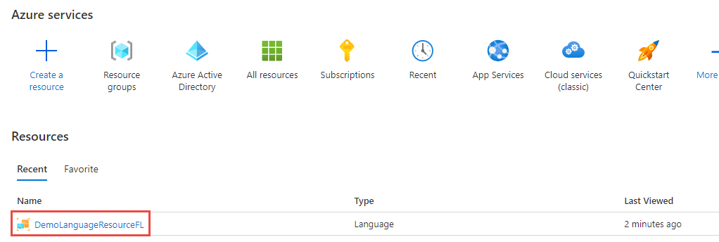 Screenshot of the language resources, with a resource highlighted.
