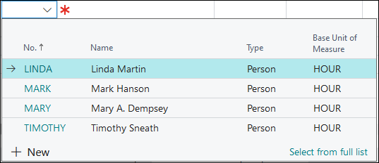 Screenshot example of field groups used in drop down menu.
