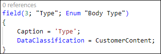 Screenshot of the Enum data type example.