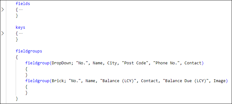 Screenshot example of keys section in AL.