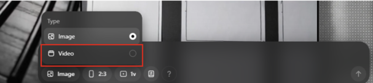 Screenshot of video option.