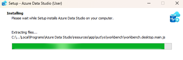 Screenshot showing the install Azure Data Studio dialog.