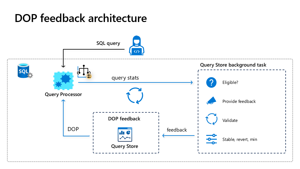 A diagram of Degree of Parallelism feedback architecture.